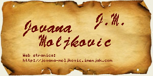 Jovana Moljković vizit kartica